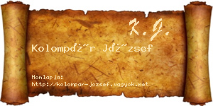 Kolompár József névjegykártya