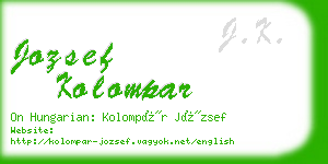jozsef kolompar business card